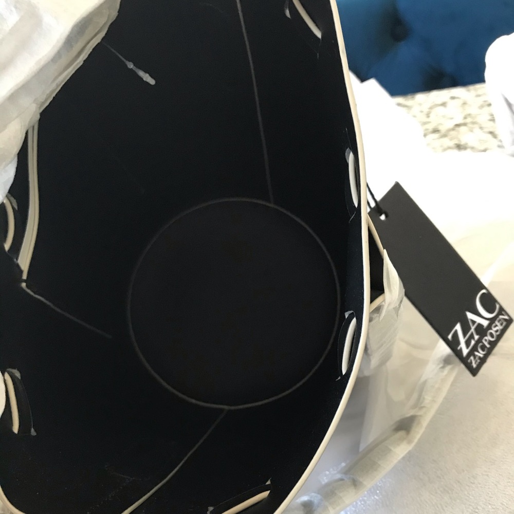 ✨FLASH SALE!!!✨ZAC POSEN NWT! DRAWSTRING LEATHER Bucket BAG - Picture 7 of 8